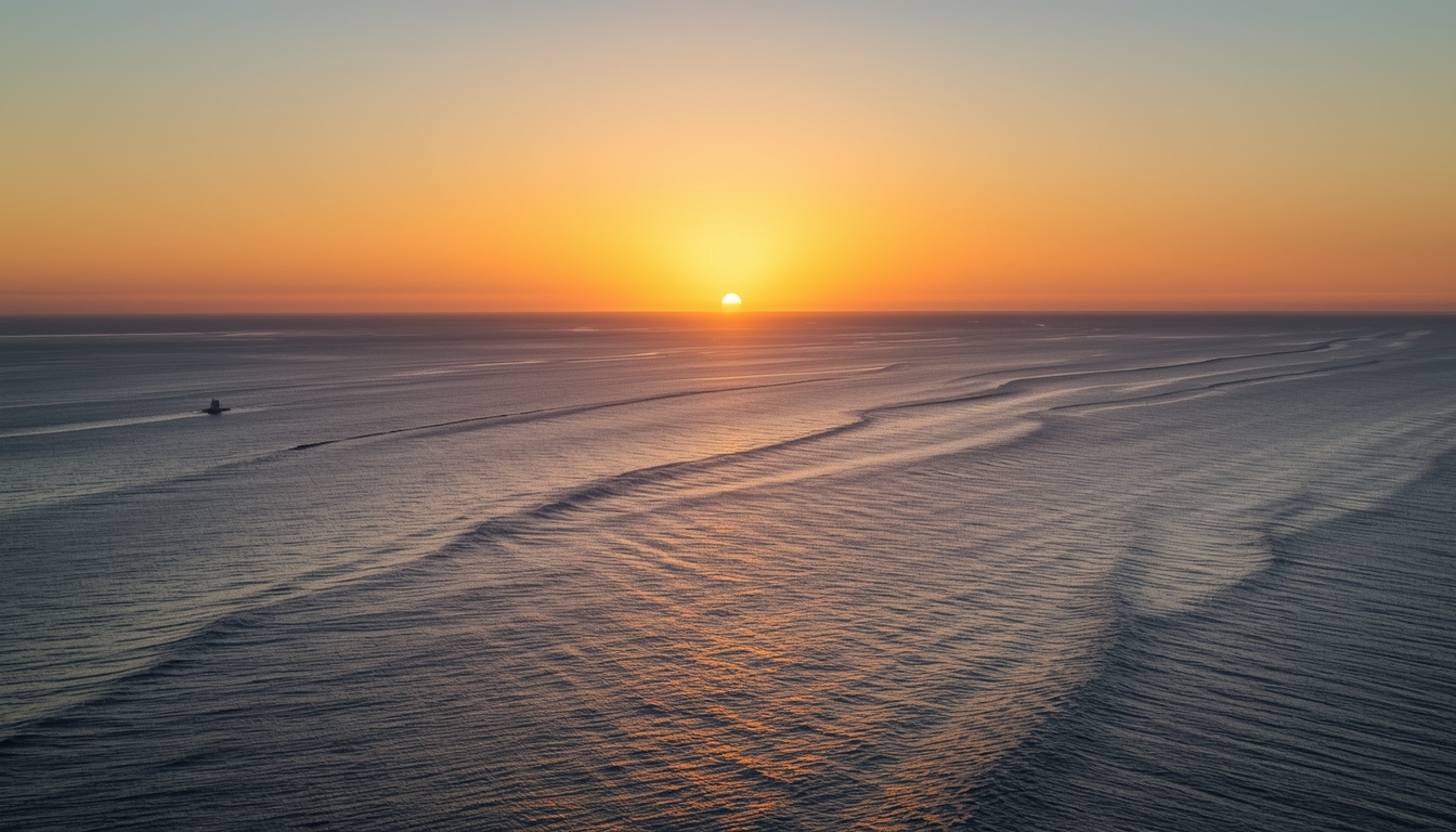 Warm coastal light across water illustrating steady seasonal transitions